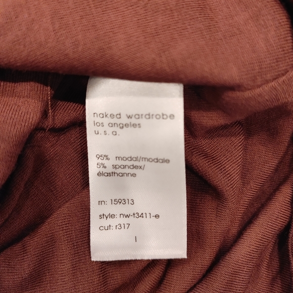NAKED WARDROBE "DOWN MY NECK CROP TOP, CHOCOLATE L - Picture 11 of 11